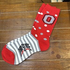 Ohio State Buckeyes Half Dots Half‎ Stripe socks